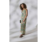 Izabel London Butterfly Print V-Neck Empire Maxi Dress - Green - 14