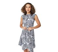 Izabel London Cap Sleeve Dress for Women UK with Boat Neck, Cap Sleeves, Hanky Hem and Short Skirt.