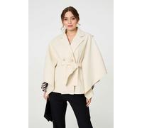 Izabel London Women's Cape Coat With Belt in White | Size: 12 Izabel London White 12