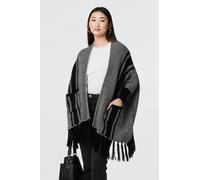 Chevron Print Tassel Fringe Open Cardigan Izabel London Black M/L