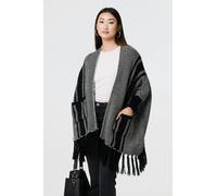 Chevron Print Tassel Fringe Open Cardigan Izabel London Black S/M