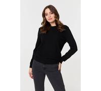 Izabel London Chevron Soft Knit Long Sleeve Jumper In Black Black 12