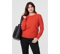 Izabel London Chevron Soft Knit Long Sleeve Jumper In Orange Orange 18