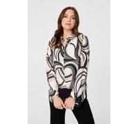 Izabel London Collared V-Neck Curved Hem Longline Blouse In White White