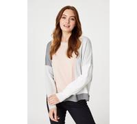 Izabel London Colour Block Relaxed Knit Jumper In Pink Pink 18