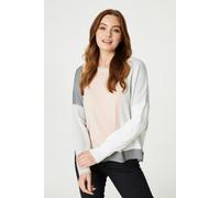 Colour Block Relaxed Knit Jumper Izabel London Pink 18