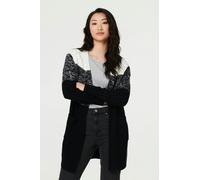 Izabel London Women's Colour Block Textured Longline Cardigan | Size: 14 Izabel London Multicolor 14