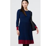 Izabel London Colour Block Tie Neck Short Jumper Dress - Navy - 10
