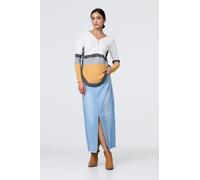 Izabel London Women's Colour Block Zip Detail V-Neck Jumper in Yellow | Size: 16 Izabel London Yellow 16