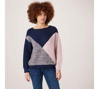 Izabel London Colourblock Jumper NAVY,PINK SIZE 22