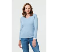 Izabel London Contrast Trim V-Neck Knit Top - 8 - Blue