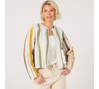 Izabel London Cotton Stripe Jacket NEUTRAL SIZE 10