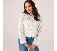 Izabel London Crochet Knit Cardigan BLACK LARGE