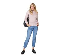 Izabel London Cut Out Detail High Neck Knitted Jumper for Women UK with a Hip Length Hem and a Slim fit. Pink
