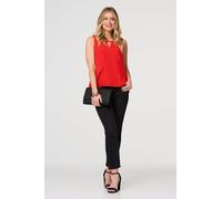 Izabel London Cut Out Detail Sleeveless Top - Red - 18