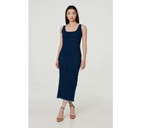 Izabel London Denim Bodycon Midi Dress - Blue - 8