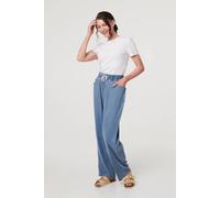Denim Elasticated Tie Waist Trousers Izabel London Blue 12