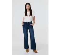 Izabel London Denim Pocket Detail High Waist Jeans In Blue Blue 8