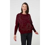 Izabel London Diamante Detail Batwing Sleeve Jumper - 12 - Red