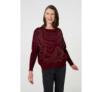 Izabel London Diamante Detail Batwing Sleeve Jumper - 8 - Red