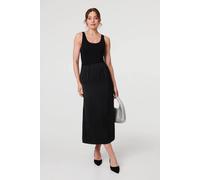 Izabel London Women's Diamante Detail High Waist Midi Skirt in Black | Size: 14 Izabel London Black 14