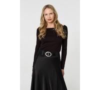 Izabel London Diamante Embellished Buckle Belt