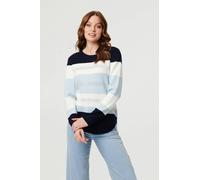 Izabel London Women's Diamante Trim Striped Slim Jumper | Size: 8 Izabel London Multicolor 8