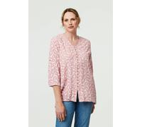 Izabel London Ditsy Floral 3/4 Sleeve Curve Hem Top - Pink - 8