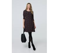 Izabel London Ditsy Floral Lace 3/4 Sleeve Short Dress for Women UK with a Scoop Neck and a fit & Flare Shape.