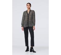 Izabel London Ditsy Floral Semi Sheer Long Sleeve Blouse In Black Black 8