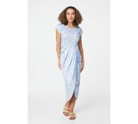 Izabel London Ditsy Floral Tulip Hem Midi Dress In Blue Blue 12