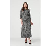 Izabel London Dotty Print 3/4 Sleeve Shirt Dress - Black - 16