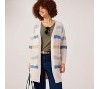 Izabel London Edge to Edge Stripe Cardigan BEIGE MULTI SIZE 10