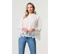 Izabel London Women's Embroidered Lace Long Sleeve Shirt in White | Size: S/M Izabel London White S/M