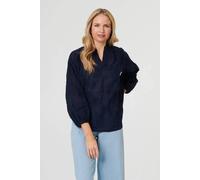 Izabel London Women's Embroidered Layered Long Sleeve Blouse in Navy | Size: 18 Izabel London Navy 18