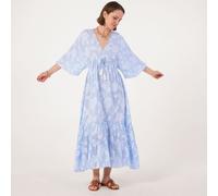 Izabel London Embroidered Maxi Kaftan BLUE SIZE 14