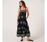 Izabel London Embroidered Midi Dress BLACK SIZE 10