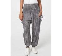 Izabel London Emerald Geo Print Pull-On Harem Pants Emerald