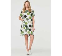 Izabel London Emerald Polka Dot Relaxed Tunic Dress Emerald