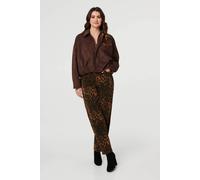 Izabel London Faux Suede Long Sleeve Cropped Jacket - 16 - Brown