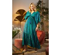 Izabel London Floral Batwing Maxi Dress - Blue - 14