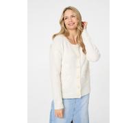 Izabel London Floral Embroidered Textured Cardigan - 8 - White