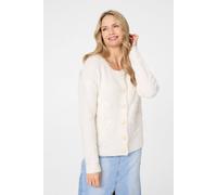 Izabel London Women's Floral Embroidered Textured Cardigan in White | Size: 12 Izabel London White 12