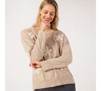 Izabel London Floral Jumper BEIGE SIZE 12
