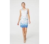 Izabel London Floral Lace Sleeveless Bodycon Mini Dress - White - 16