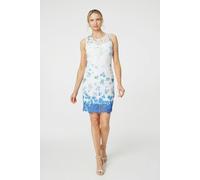 Izabel London Floral Lace Sleeveless Bodycon Mini Dress - White - 16