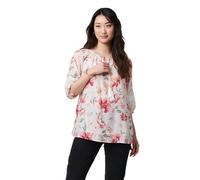 Floral Lace Trim Bardot Neck Blouse Izabel London Pink 14