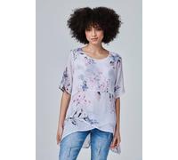 Izabel London Floral Layered Relaxed Fit Blouse - 12 - Pink