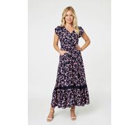 Izabel London Floral Pocket Detail Maxi Dress - 18 - Navy