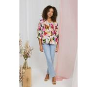 Izabel London Floral Pocket Patch Straight Fit Jeans - Blue - 12